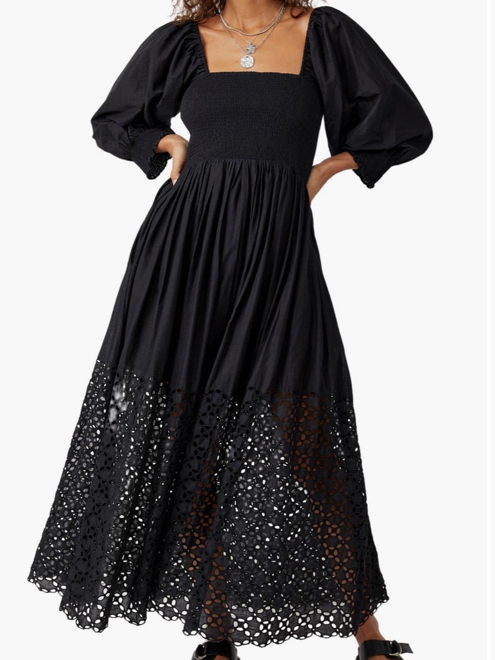 Perfect Storm Smocked Eyelet Long Sleeve
Maxi Dress - Picture 2 of 4